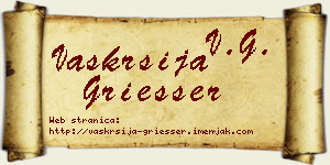 Vaskrsija Griesser vizit kartica
